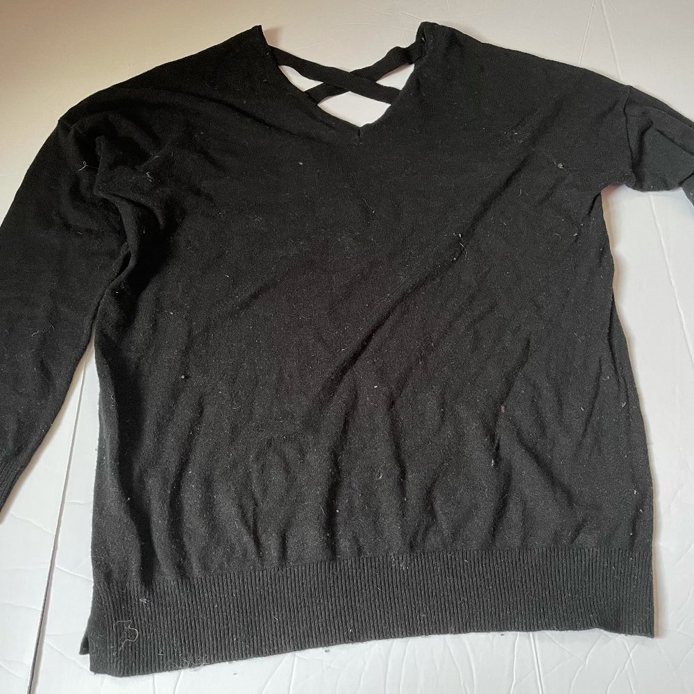 Black Sweater with Criss Cross Back